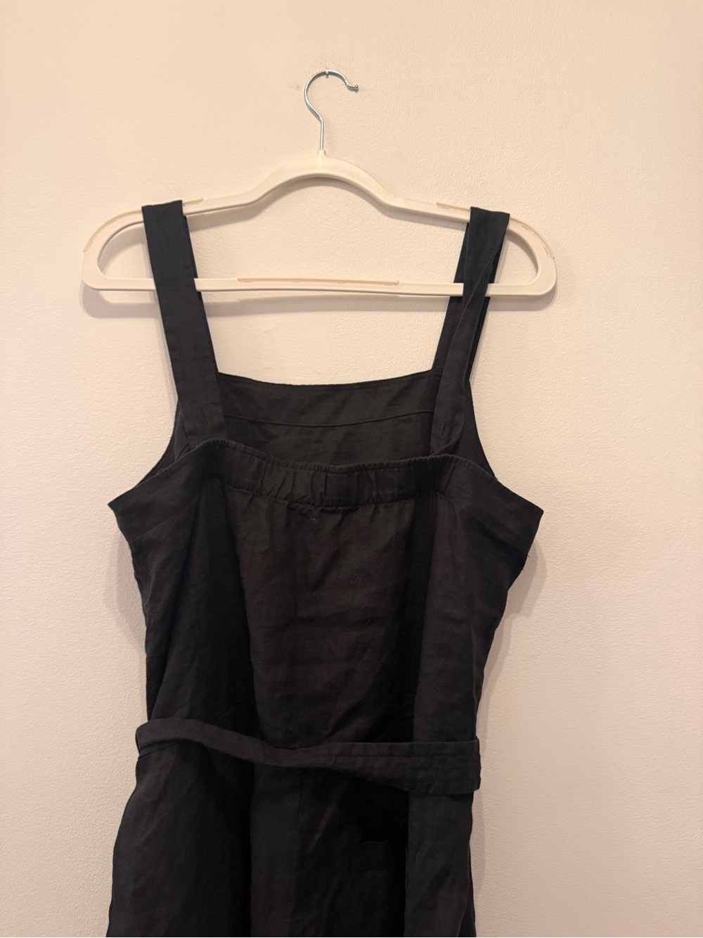 Everlane Black Linen-Strap Jumpsuit with Waist Tie - Picture 4 of 8